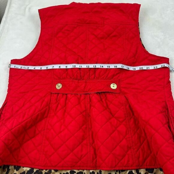 Charter Club Women's Size 2X Reversible Quilted Vest Red and Cheetah Print - Picture 7 of 8